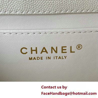 Chanel Grained Calfskin  &  Gold-Tone Metal Small Flap Bag with Top Handle AS4008 White 2025